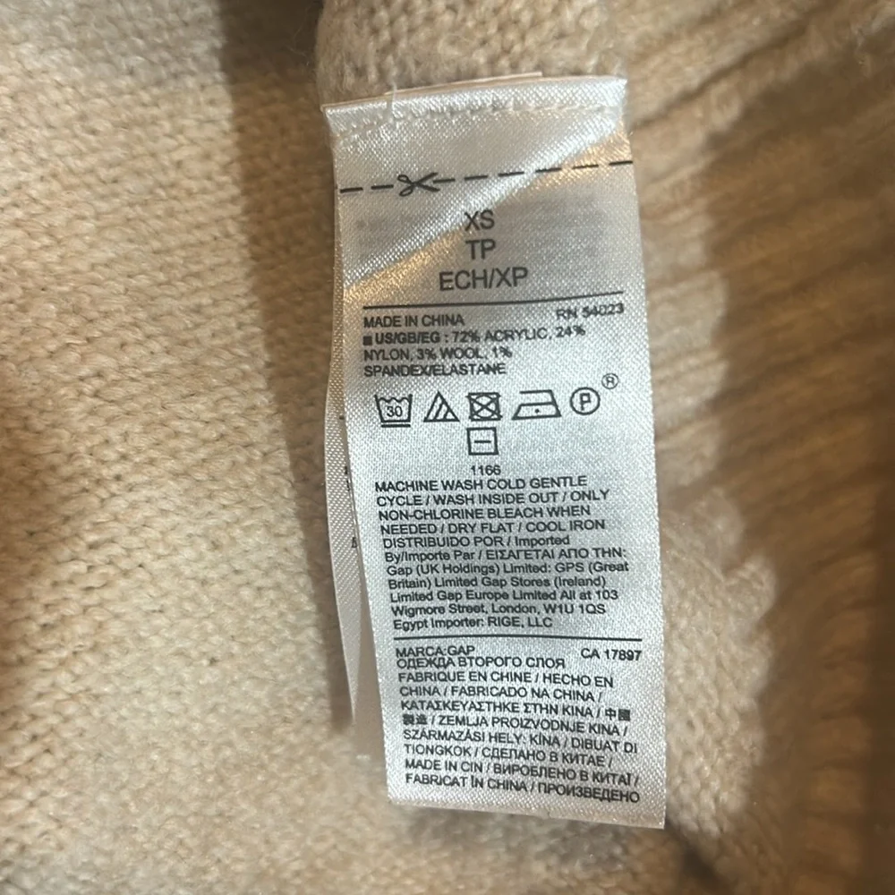 GAP cowl neck sweater, size xs - Picture 2 of 2